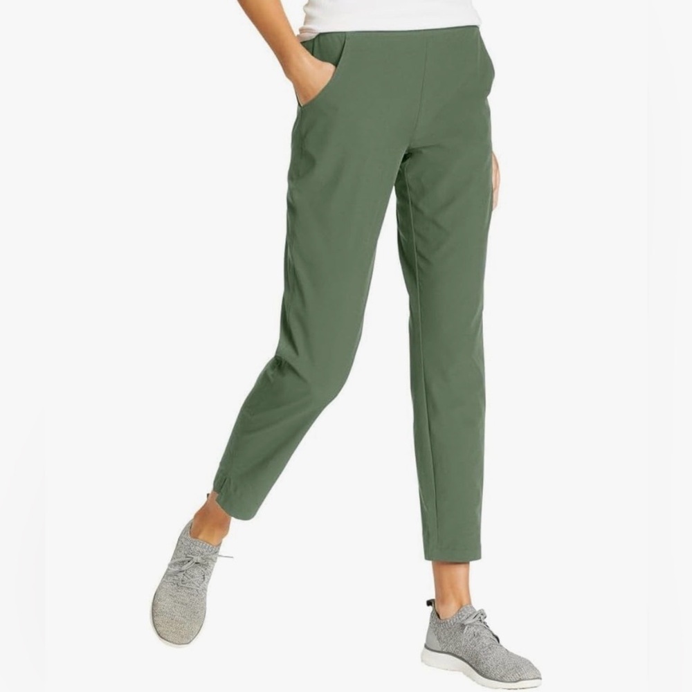 Eddie Bauer Travel Pants Women Medium Lightweight Elastic Waistband Ankle Pants